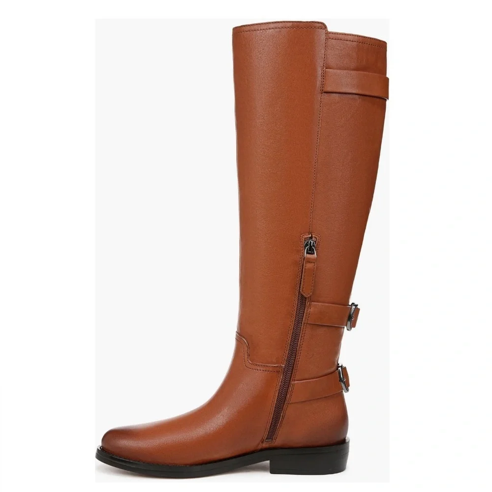 Franco Sarto Padova Brown Leather Knee High Zip Up Riding Boots - Sz 9.5M, NIB